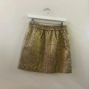 Loft gold mini skirt small petite‎